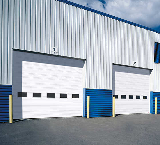 Garaga residential garage door in White with the 4 Grooves design.