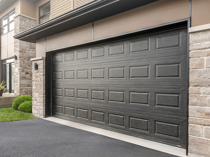 Garaga residential garage door in Black with the Classic CC design.