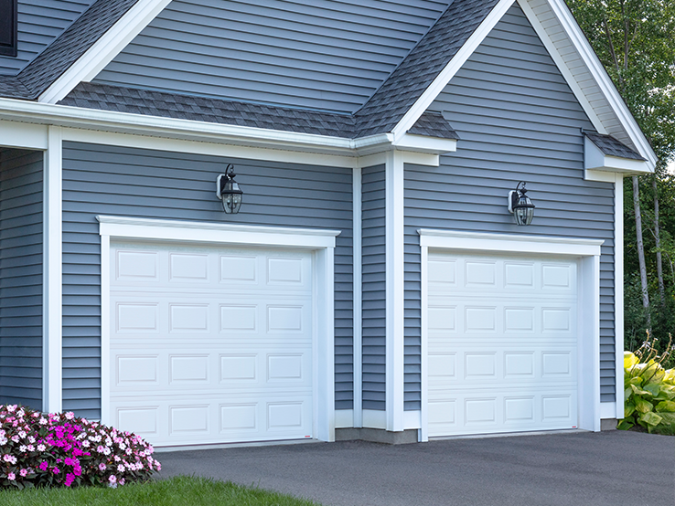 Garaga residential garage door in Ice White with the Classic CC design.