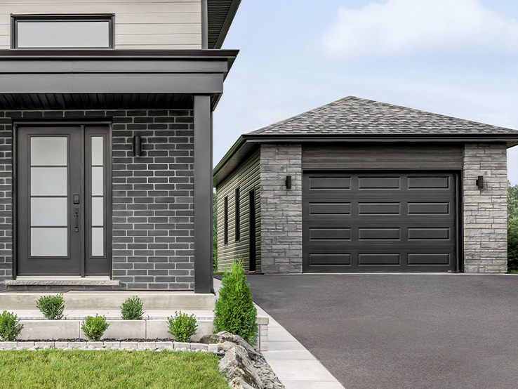 Garaga residential garage door in Black with the Classic XL design.
