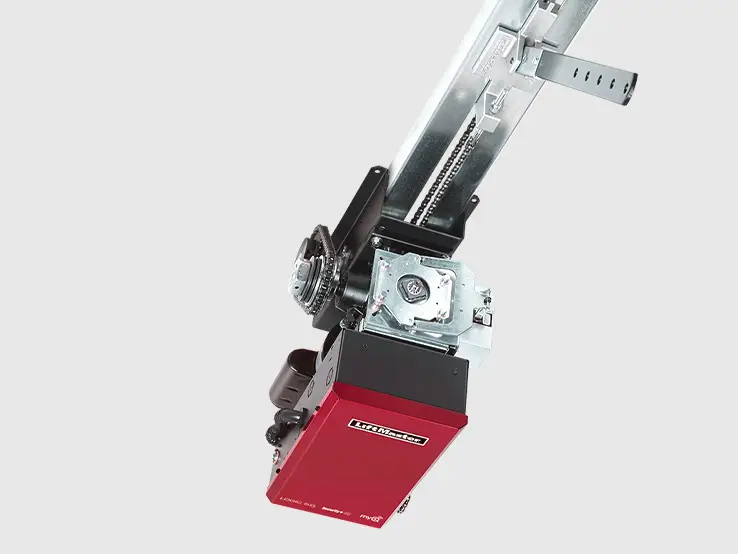 LiftMaster GT Logic 5.0 gearhead trolley commercial door operator, left-side view.