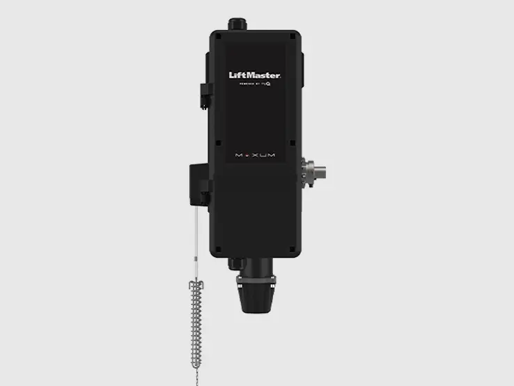 LiftMaster RJDC MAXUM DC jackshaft commercial door operator with manual release, front view.