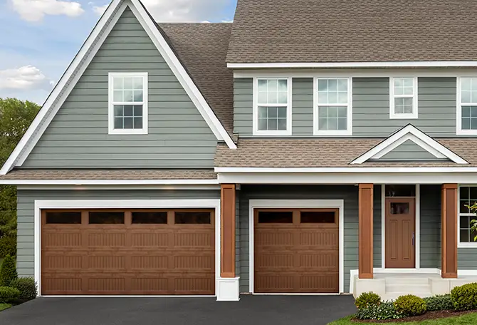 Home with two EPS Beadboard Long Design garage doors